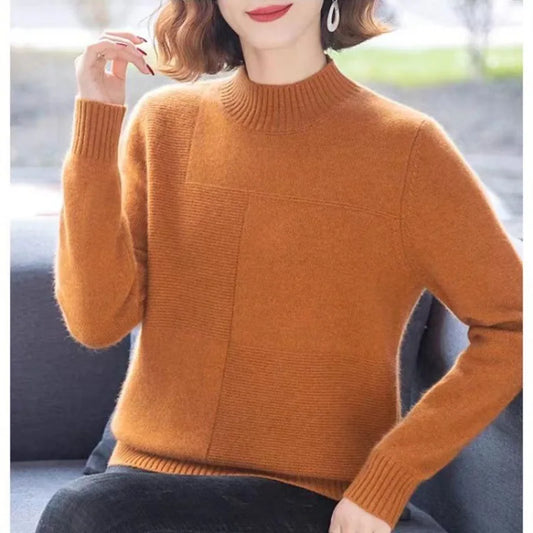 Pull Hiver Femme New Half High Collar Knitting Warm Sweater Clothes For Women Autumn Winter Wool Knitwears Bottoming Tops Female