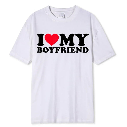 T Shirt I Love My Boyfriend Tee Women Manga Tshirt Female Funny Clothes T-shirt