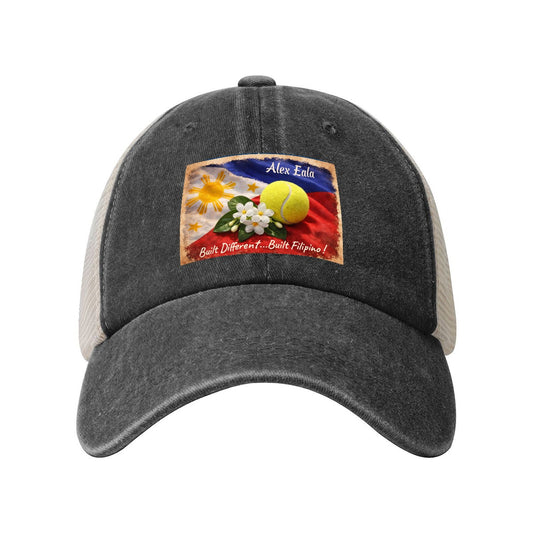 Vintage Washed Denim Mesh Cap Printed in USA