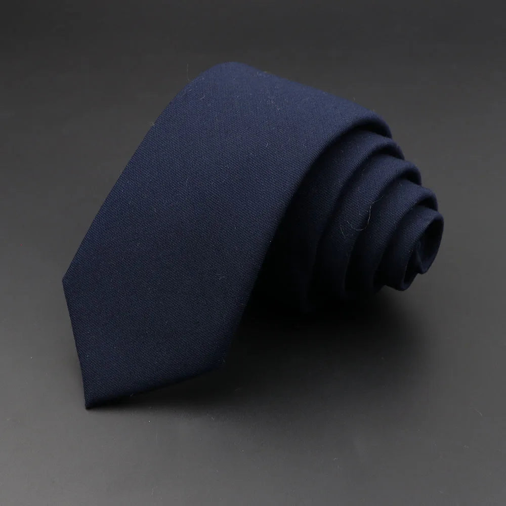 Mens Ties 6cm Classic Cotton Handmade Skinny Grey Plaid Neckties Striped Narrow Collar Slim Cashmere Casual Tie Accessories Gift