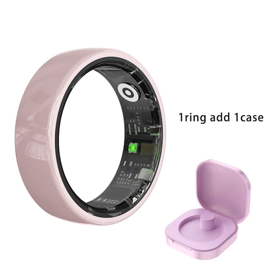 R12 Smart Ring with Charging Case ceramic ring Waterproof Women Health Ring Heart Rate Sleep Monitor Gesture Control SmartRing