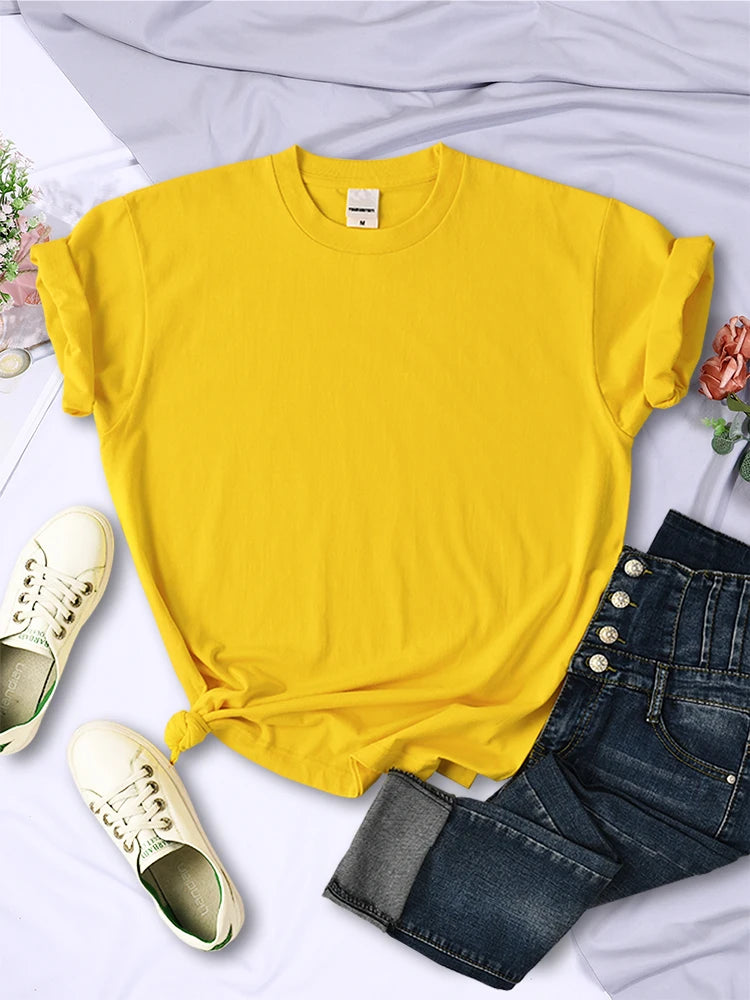 Summer Women Solid Color T-Shirts Comfortable All-Match Multicolor Clothes Loose O-Neck Short Sleeve Tees Casual Female Tops
