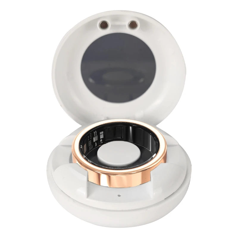 QINO R14 Smart Ring for Women Men, Fashion Health Monitor Heart Rate, Sleep & Menstrual Cycle Tracking, Waterproof Charge case