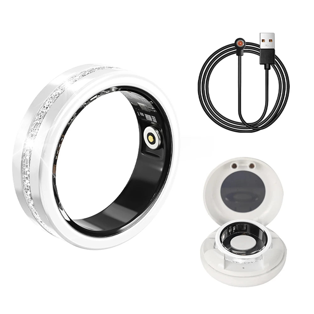 2025 New Smart Ring Lady Heart Rate Sleep Health Monitor Menstrual cycle detection IP68 Waterproof Fashion Sport Rings Women Men