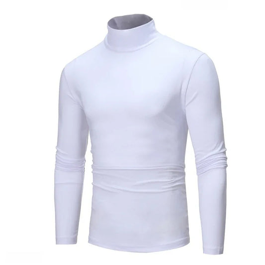 Spring Autumn Thin Men Pullovers Sweaters Turtleneck Knitted Sweater for Men Warm Clothing Male Sweaters Full Black White Tops