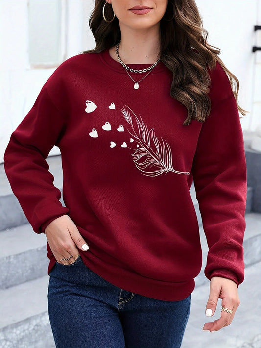 Loose Sweatshirt Casual Long Sleeve Women Autumn and Winter Comfortable Pullover Crewneck Loose Female Clothes Graphic Y2K Top