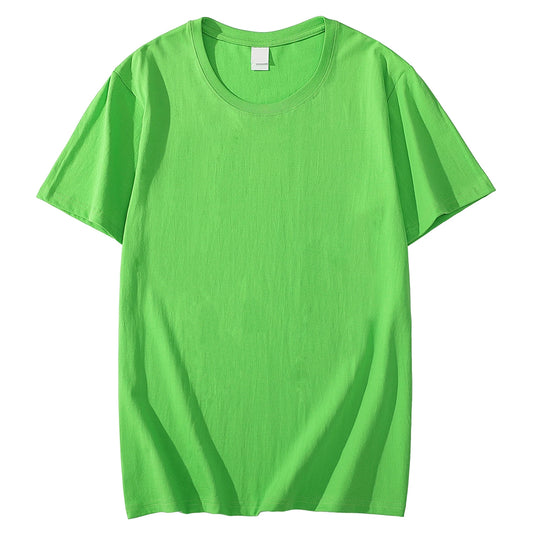 Solid Color T-shirt 8 Colors 2023 New Short Sleeve Men's/Women's Heavy Pound 220g Cotton White Crewneck Loose Top S-4XL