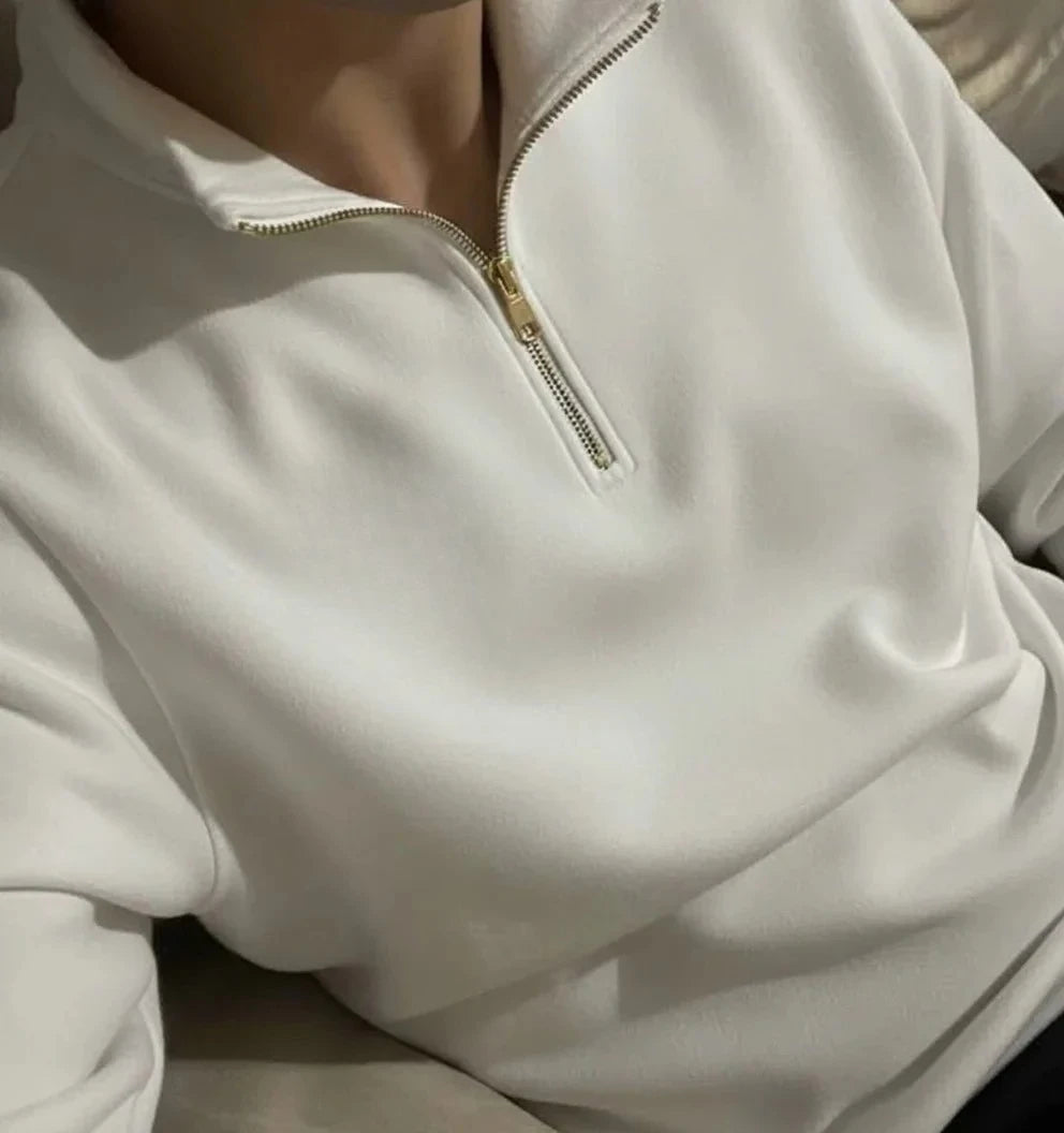 Y2k Retro Embroidery Sweatshirt Stand Collar Quarter Zip Pullover Casual Sports Streetwear All Top Quality Men Clothes