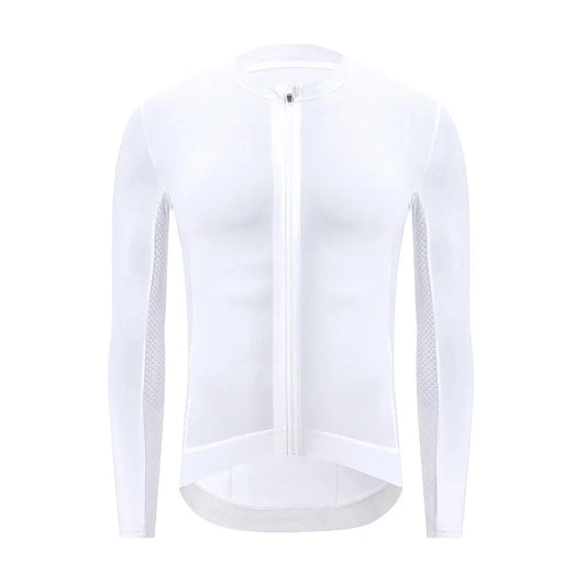 HISERWA Men Cycling Jersey Long Sleeve Pro Aero Slim Fit Cycling Jersey MTB Road Bike Clothing Breathable Quick Dry Shirts Tops