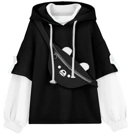 Y2K Clothes Cute bear backpack in spring and autumn  fashion Hoodie Women's winter Harajuku loose casual street clothes Japanese