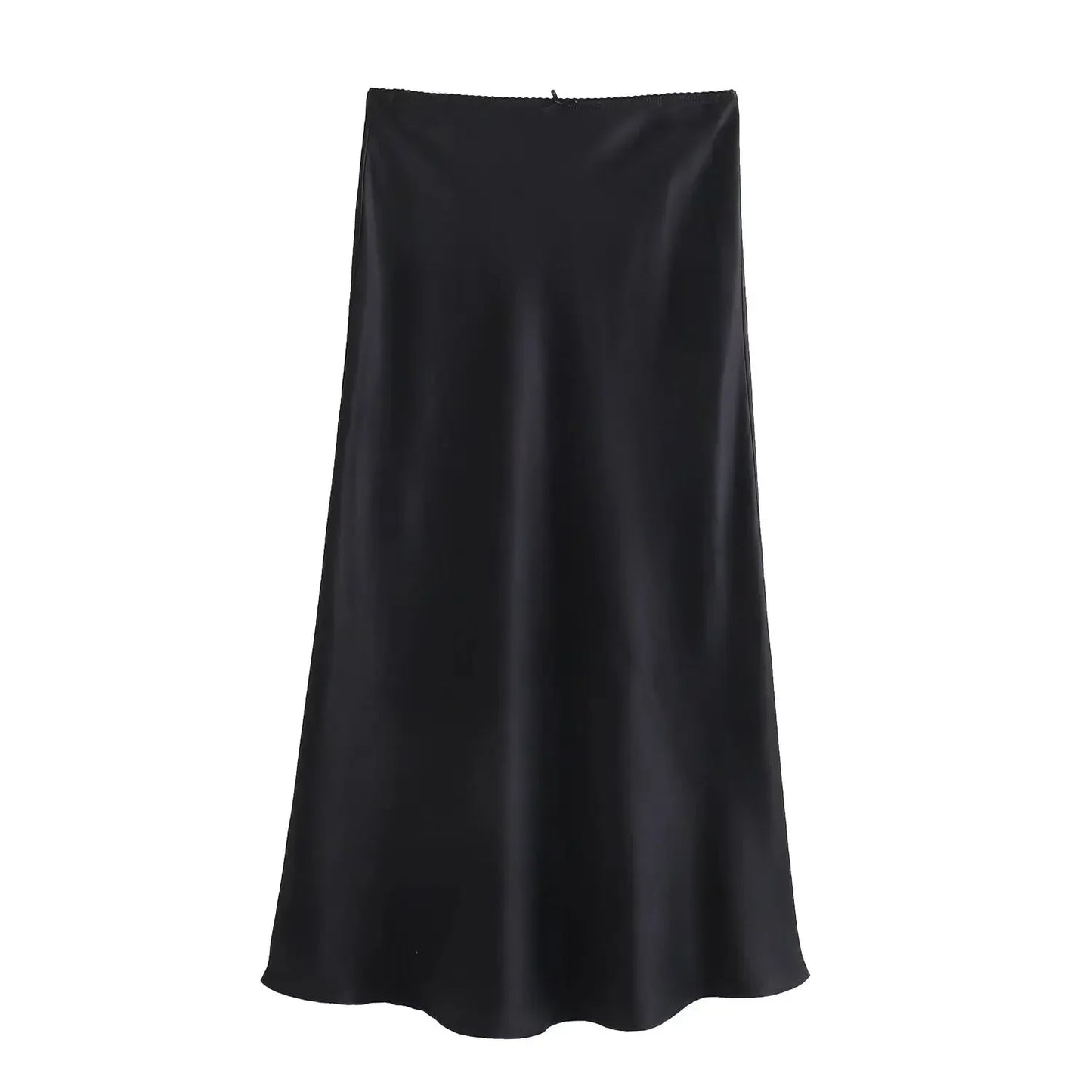 Acetic Satin Fishtail Skirt Woman Korean Fashion Elastic High Waist Skirts for Women Spring/Summer 2024 New Chic Lady Skirts