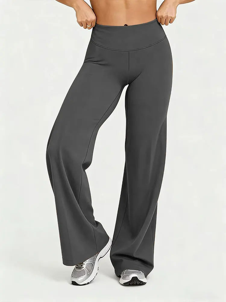 Women's Nude Feel Casual Straight Leg Pants Soft Slim Fit Wide Leg Yoga Trousers Running Gym Active Long Pants Plus Size Clothes