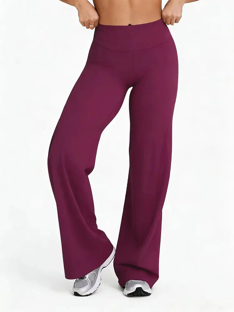 Women's Nude Feel Casual Straight Leg Pants Soft Slim Fit Wide Leg Yoga Trousers Running Gym Active Long Pants Plus Size Clothes