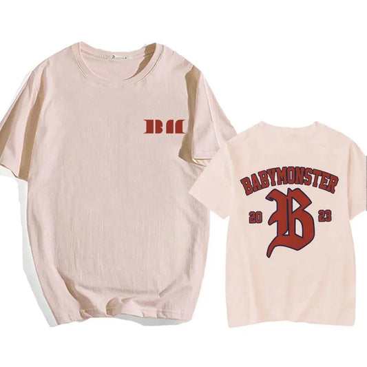 BABYMONSTER Kpop Band T-shirt Korean Fashion Summer Printing Tee-shirt Short Sleeve Comfortable Tshirts Womens Clothes