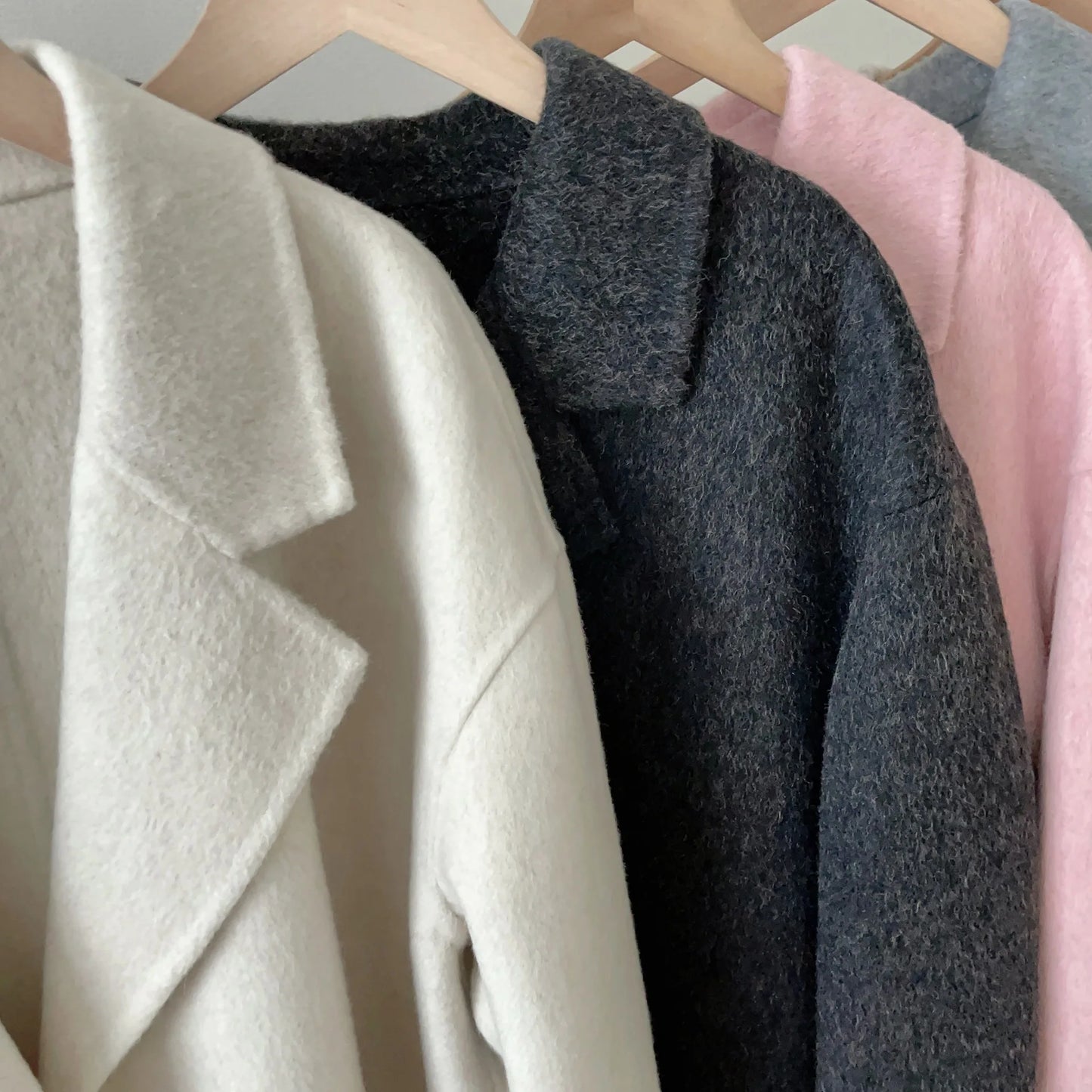 2025 Spring Women Drouble Breasted Woolen Coat Loose Style Cashmere Winter Clothes Long Coats Tops New