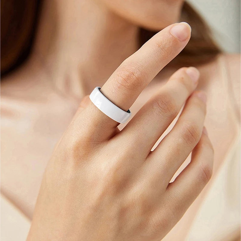 R12 Smart Ring with Charging Case ceramic ring Waterproof Women Health Ring Heart Rate Sleep Monitor Gesture Control SmartRing