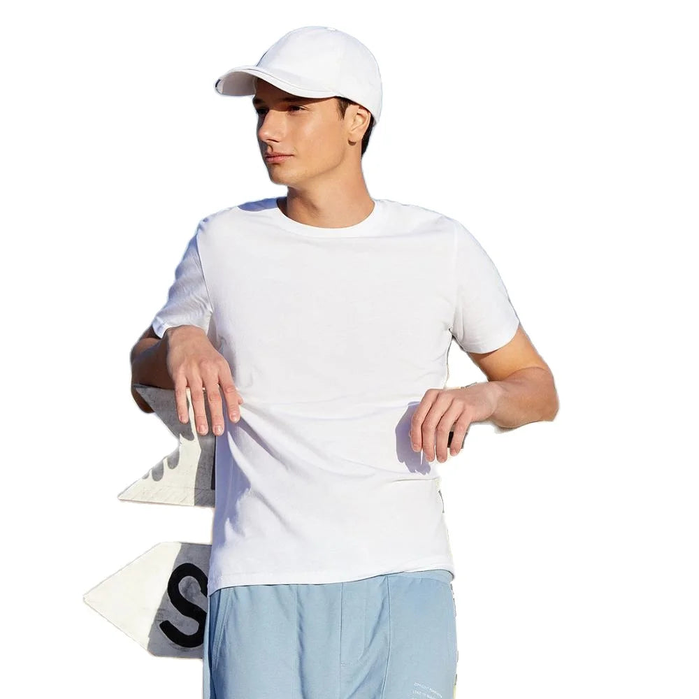 Semir Summer Cotton T Shirts Men 2025 Simple O Neck Stretch Solid New Tops Clothing Casual Tshirt Man Streetwear Cool Tee Shirts