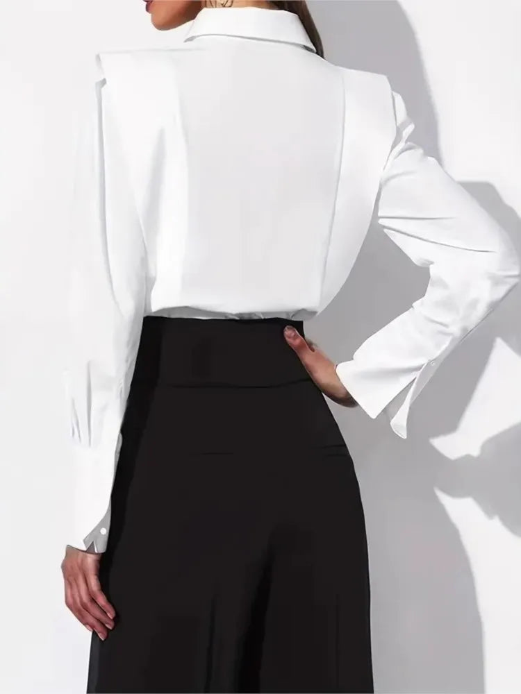 Autumn New White Shirt Women's Fashion Elegant Casual Long Sleeve Shirt Tops Holiday Party Womens Tops And Blouses Women Clothes