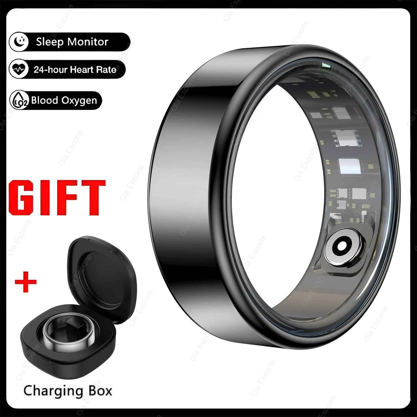 2026 New Multi-Functional Smart Ring Men Women With Charging Case Heart Rate Blood Oxygen Monitoring Waterproof For Android iOS