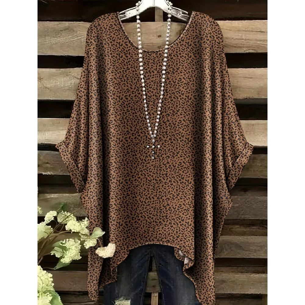 2025 New Women's T-Shirt Fashion Leopard 3D Print Tops Summer Sexy Round Neck Short Sleeve Tee Street Casual Loose Woman Clothes