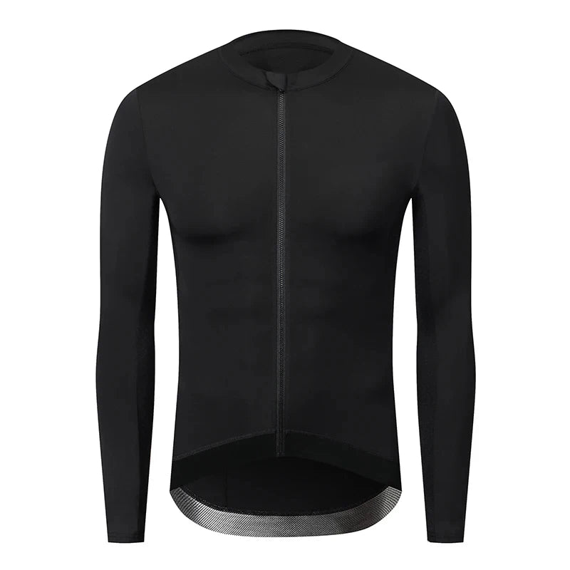 HISERWA Men Cycling Jersey Long Sleeve Pro Aero Slim Fit Cycling Jersey MTB Road Bike Clothing Breathable Quick Dry Shirts Tops