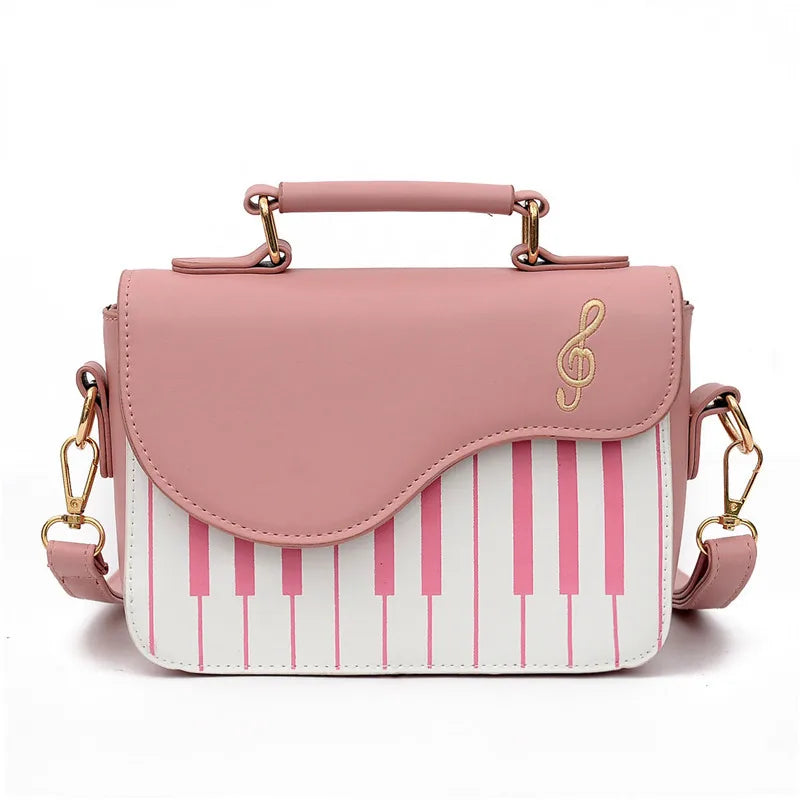 Korean Piano Design Women's Shoulder Bag PU Leather Messenger Handbag Fashion Crossbody with Coin Pocket