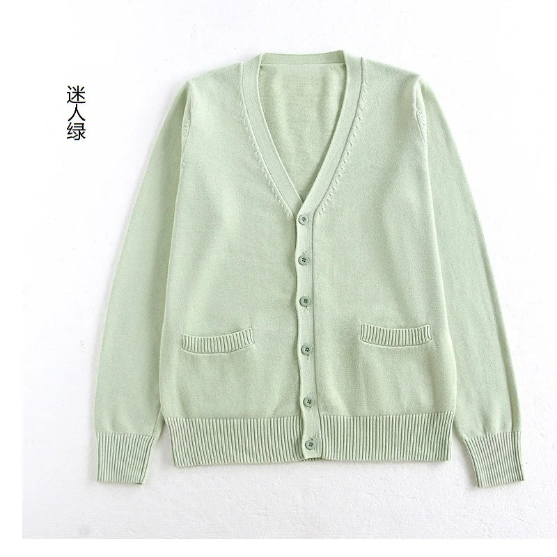 New sweater solid candy women Knit Top Fashion Female Cardigan thin spring  autumn Long sleeve adult jacket clothes Slim XS-2XL