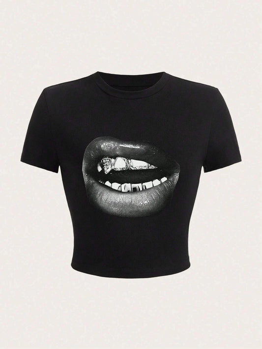 2026 Summer Casual Minimalist LA Hand Sign Hip Hop Print Short Sleeve Women's T-shirt Crop Top Tee Y2k Ladies Clothes Female Tee