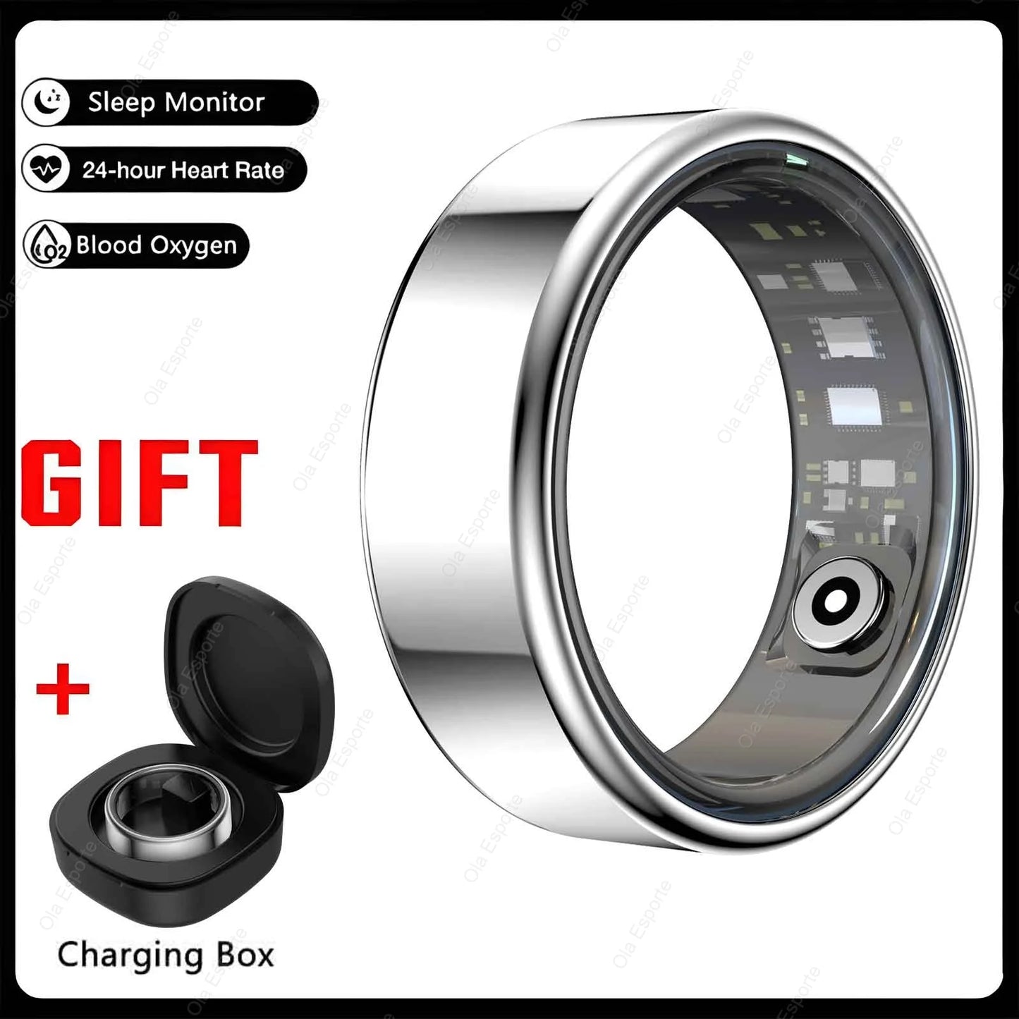 2026 New Multi-Functional Smart Ring Men Women With Charging Case Heart Rate Blood Oxygen Monitoring Waterproof For Android iOS