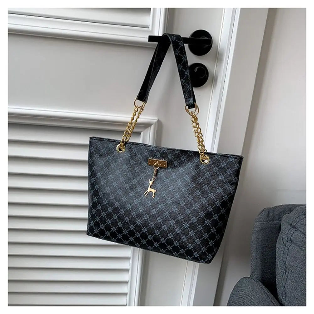 Women Luxury Design Tote Bag  Large Capacity Handbag Fashion Printing Shoulder Bag Trendy New Shopping Bag Purse