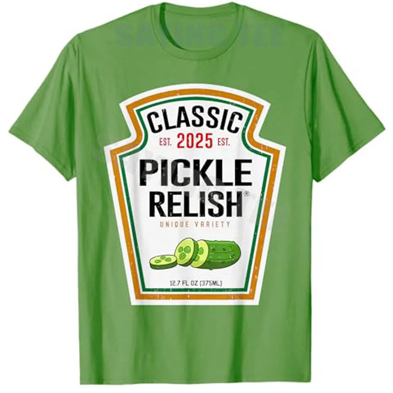 Yellow Mustard,Tomato Ketchup Mustard Condiment DIY Halloween Costume Matching T-Shirt Pickle Relish Halloween Party Tee Clothes