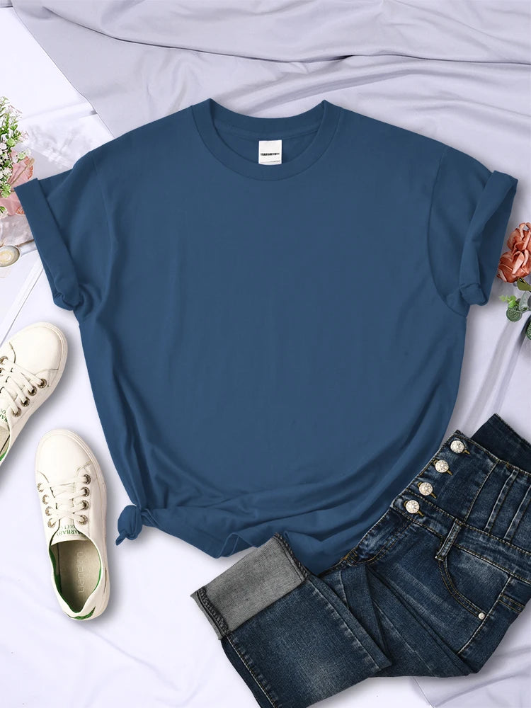 Summer Women Solid Color T-Shirts Comfortable All-Match Multicolor Clothes Loose O-Neck Short Sleeve Tees Casual Female Tops