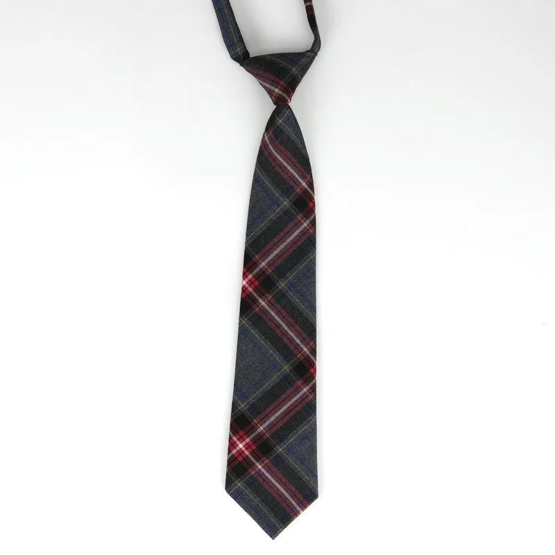 Lazy JK Ties Women Plaid Neck Tie Girls Japanese Style for White Shirts Uniform Cute Necktie Plaid School Boys Ties Accessories