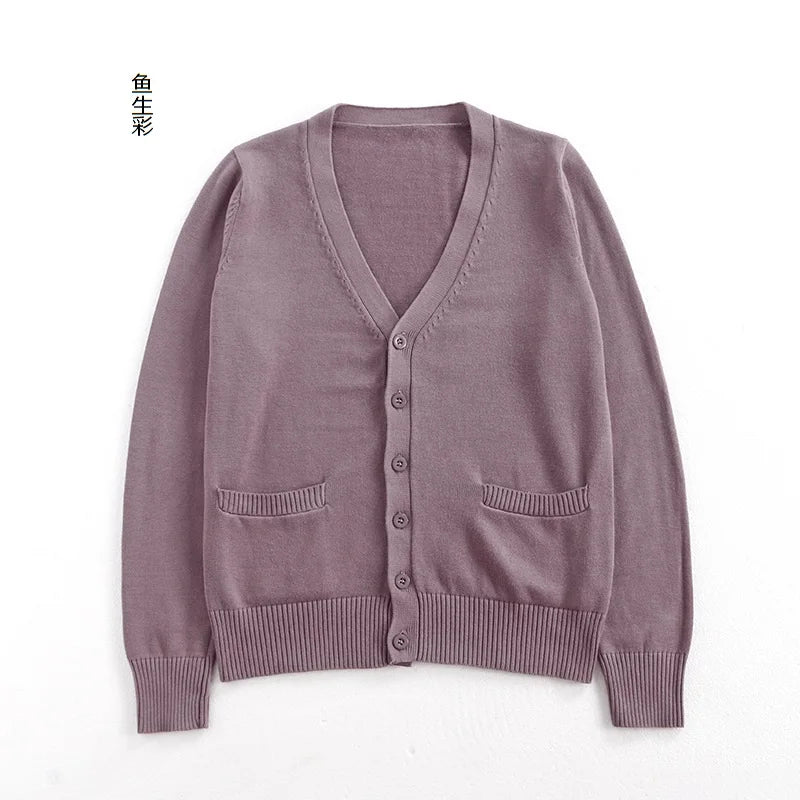New sweater solid candy women Knit Top Fashion Female Cardigan thin spring  autumn Long sleeve adult jacket clothes Slim XS-2XL