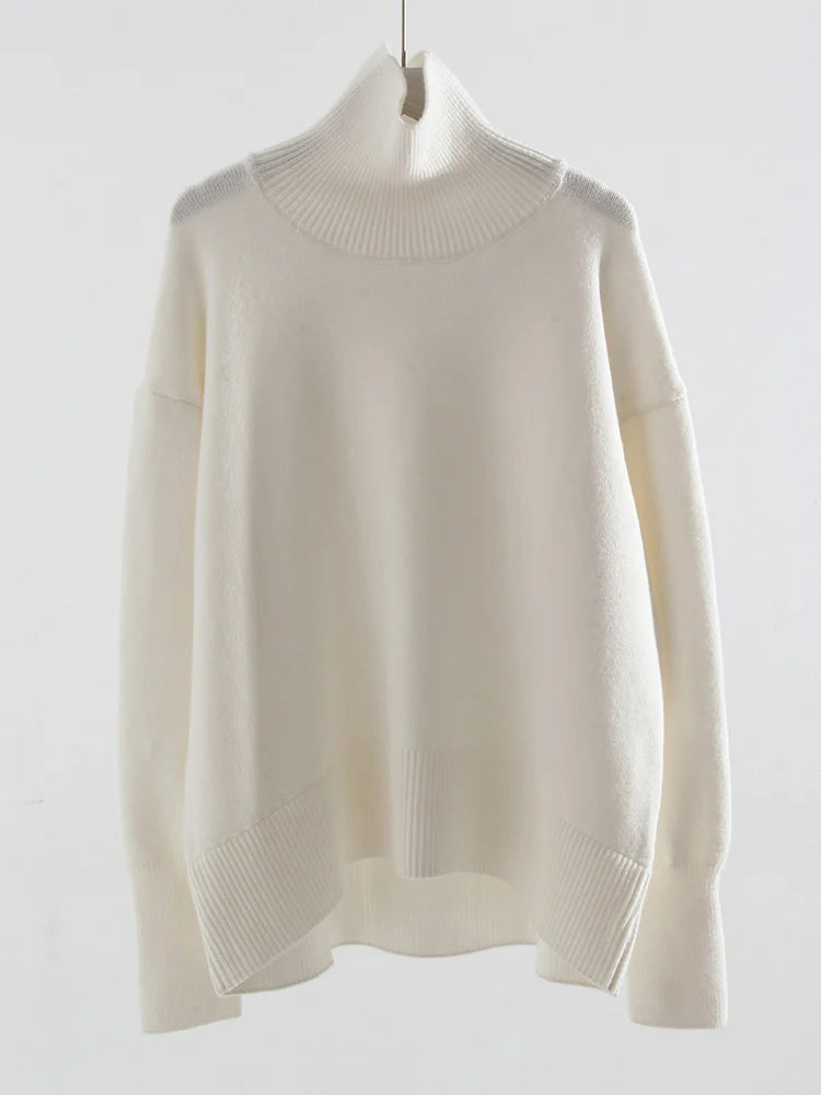 Winter Clothes Brown Sweaters Women Oversize Turtleneck Warm Pullovers Thick Sweaters For Women Oversized Sweater White Jumpers