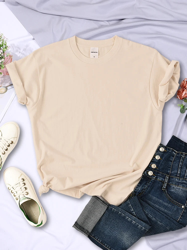 Summer Women Solid Color T-Shirts Comfortable All-Match Multicolor Clothes Loose O-Neck Short Sleeve Tees Casual Female Tops