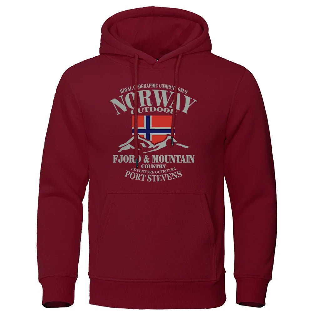 Norway FjordFashion High Quality Hoody Oversize Casual Mountain Hoodies For Men Autumn Street S-Xxl Hoodie Loose  Clothing Women