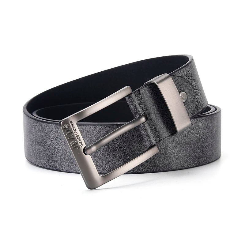 New Men's High-Quality PU Leather Belt Metal Pin Buckle Belt Leisure Business Waistband Fashionable Male Accessory Designer Belt