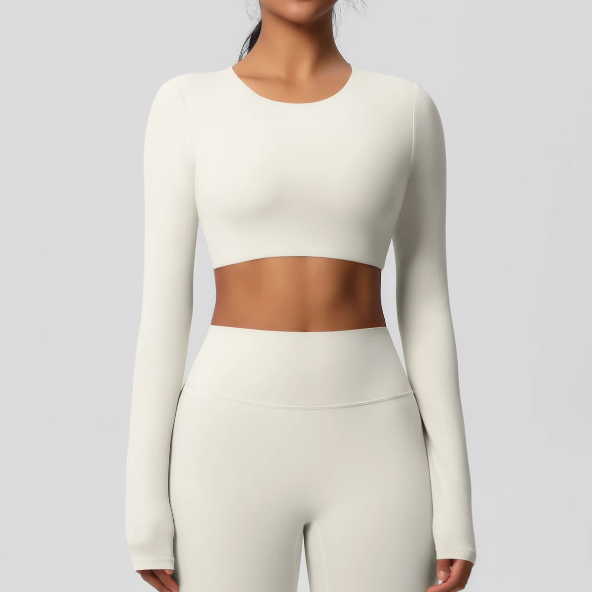 Yoga Shirts For Women Long Sleeve With Padded Fitness Running Gym Clothes Workout Dry Fit Breathable High Elastic Sports Top