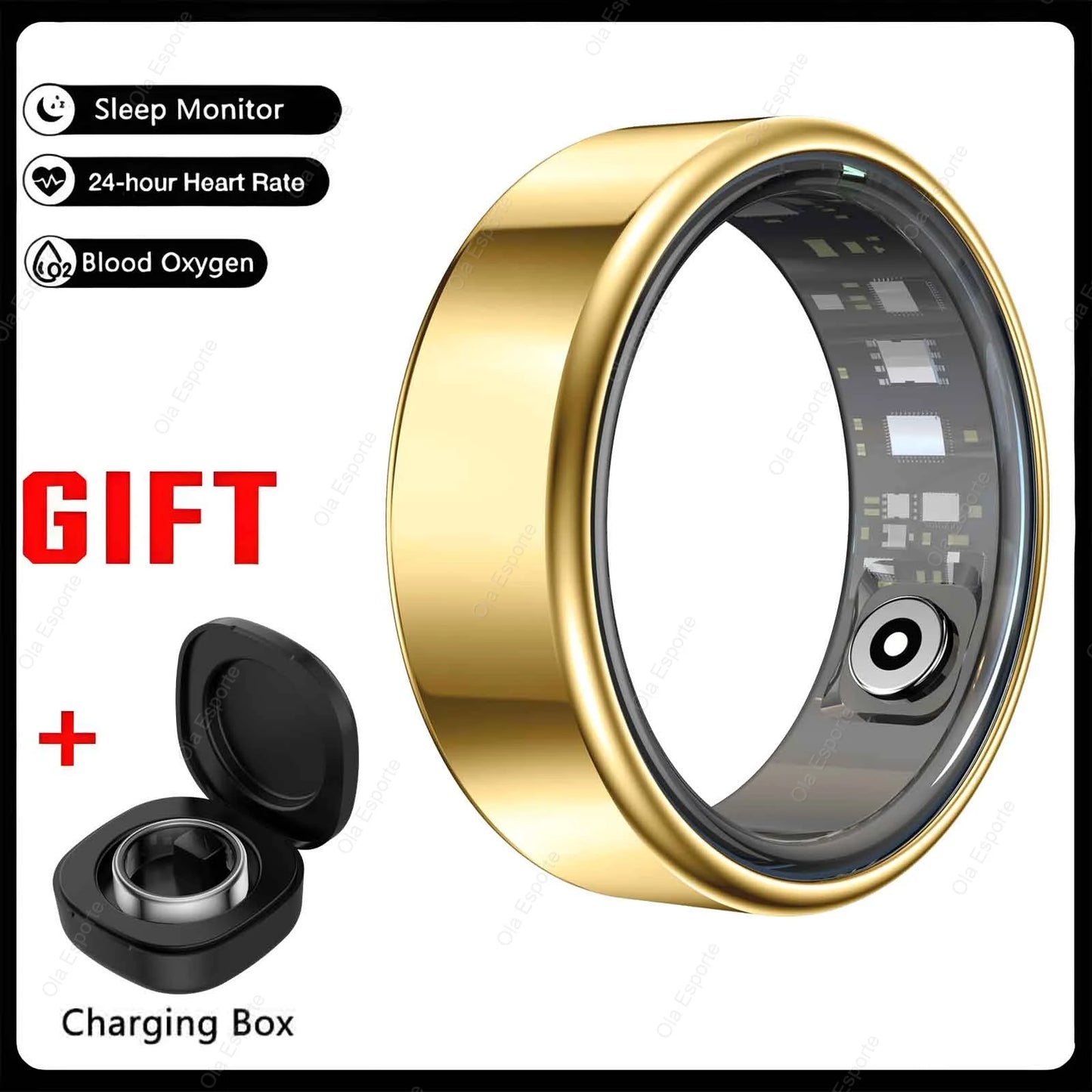 2026 New Multi-Functional Smart Ring Men Women With Charging Case Heart Rate Blood Oxygen Monitoring Waterproof For Android iOS
