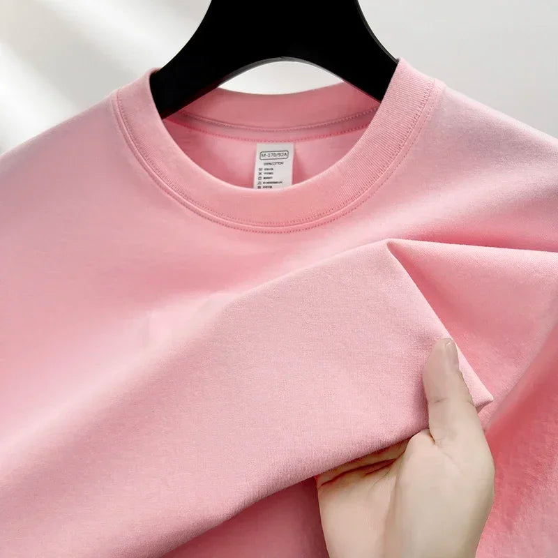 Summer  100% Pure Cotton Men's Short Sleeve Round Neck Fashionable Style Half Sleeved Top Breathable T Shirt Short Sleeve