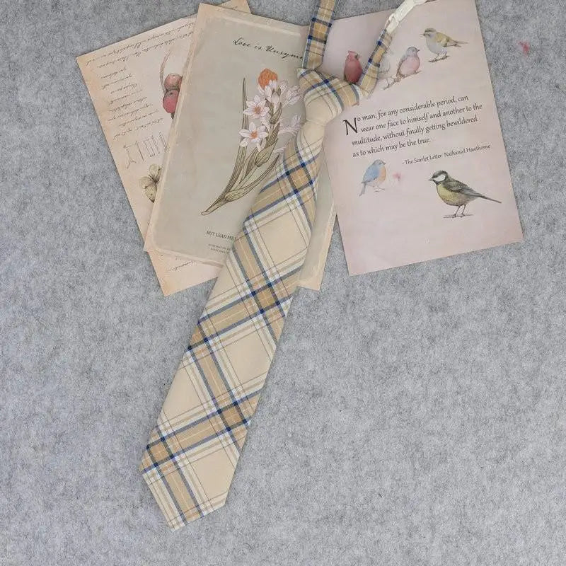 Lazy JK Ties Women Plaid Neck Tie Girls Japanese Style for White Shirts Uniform Cute Necktie Plaid School Boys Ties Accessories