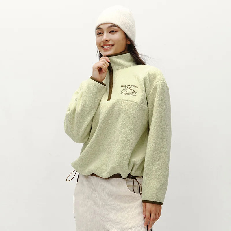 Semir Tops for Woman Fleece Warm Embroidered 2025 Winter Fall Clothes Sweatshirt Soft Fleece Warm Loose Fit Daily Wear 2025 New