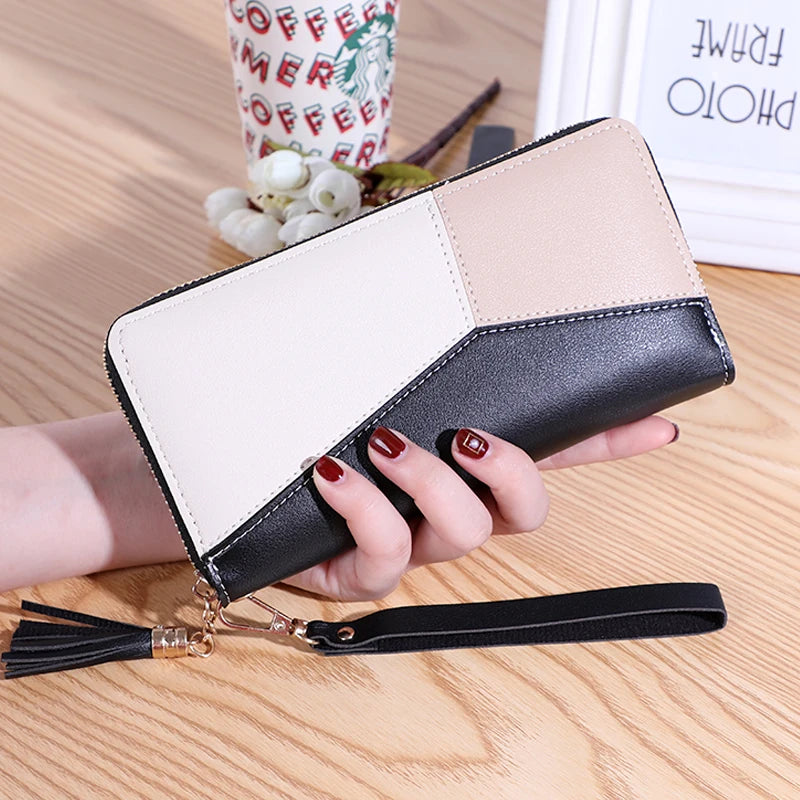 Fashion Zipper Wallets Womens Long Purses Handbags Coin Purse Cards Holder PU Leather Billfold Wallet