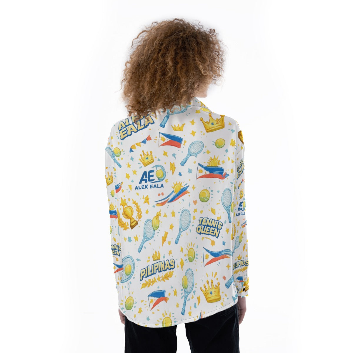 All-Over Print Women's Satin Shirt