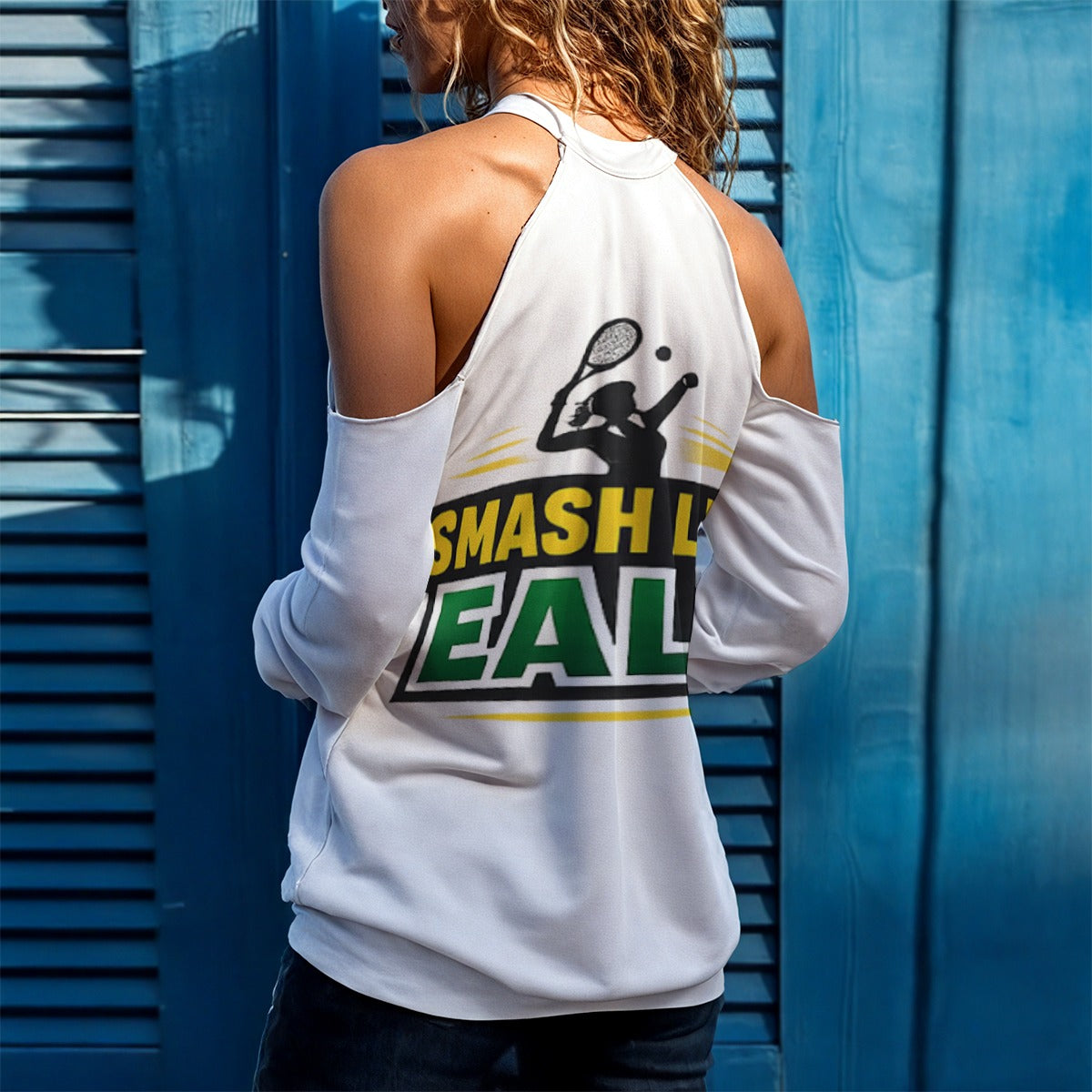 All-Over Print Women's Cold Shoulder Sweatirt