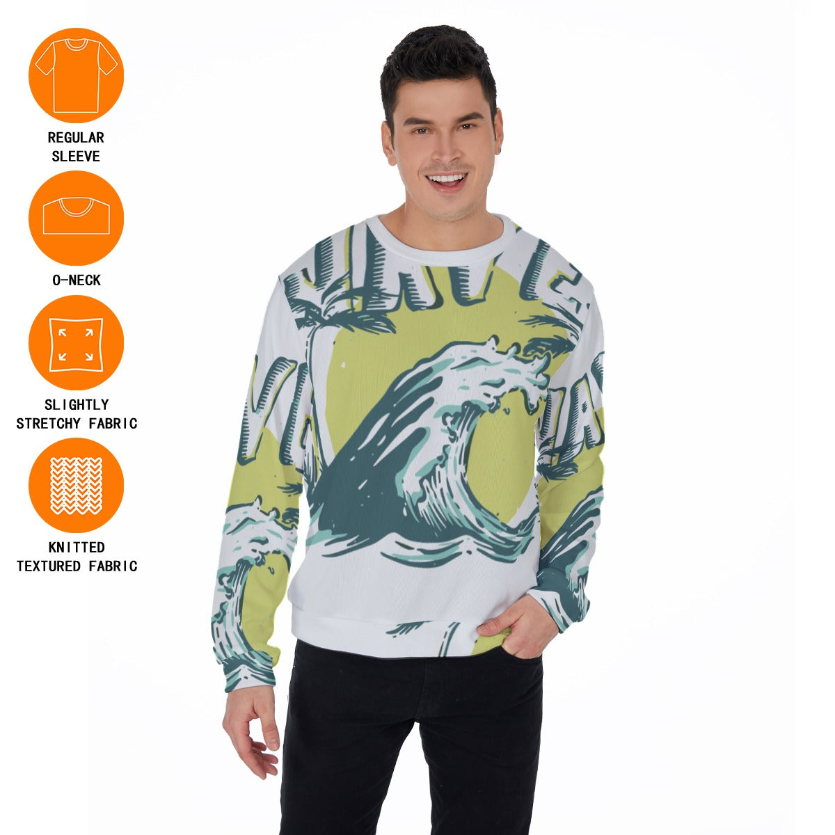 All-Over Print Men's Thicken Sweater