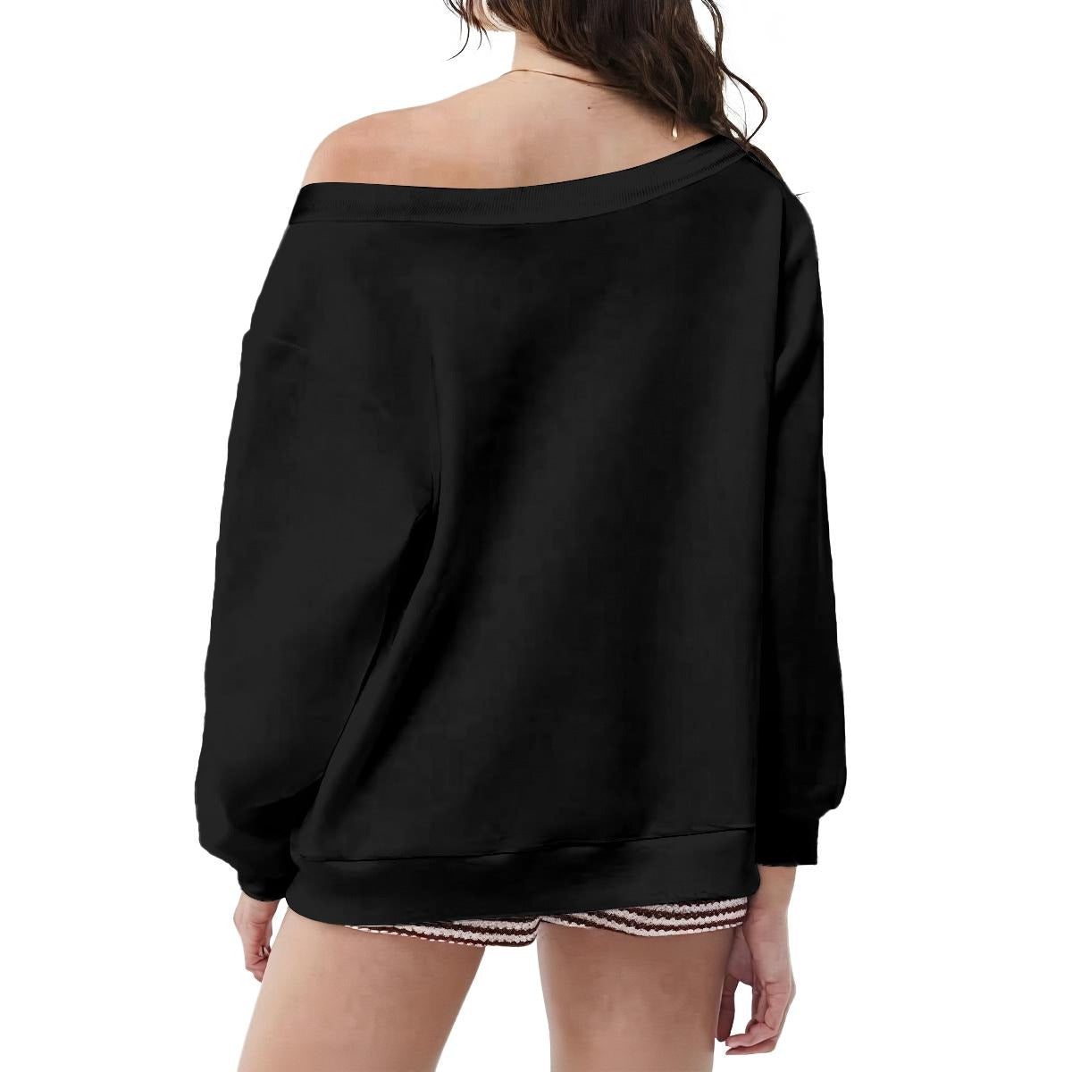 Women's Off-Shoulder Sweatshirt with Micro-Fleece Lining|DTF