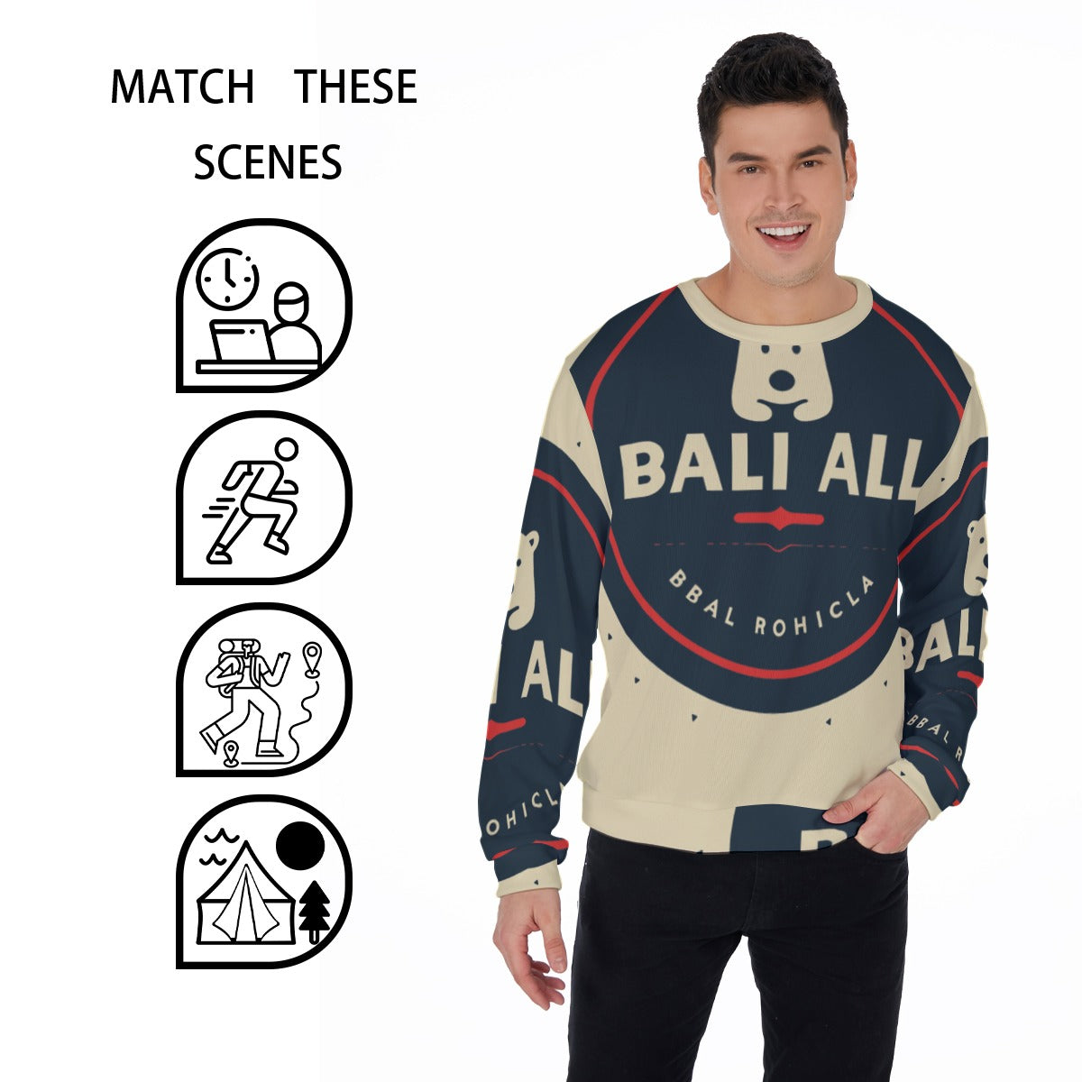 All-Over Print Men's Thicken Sweater