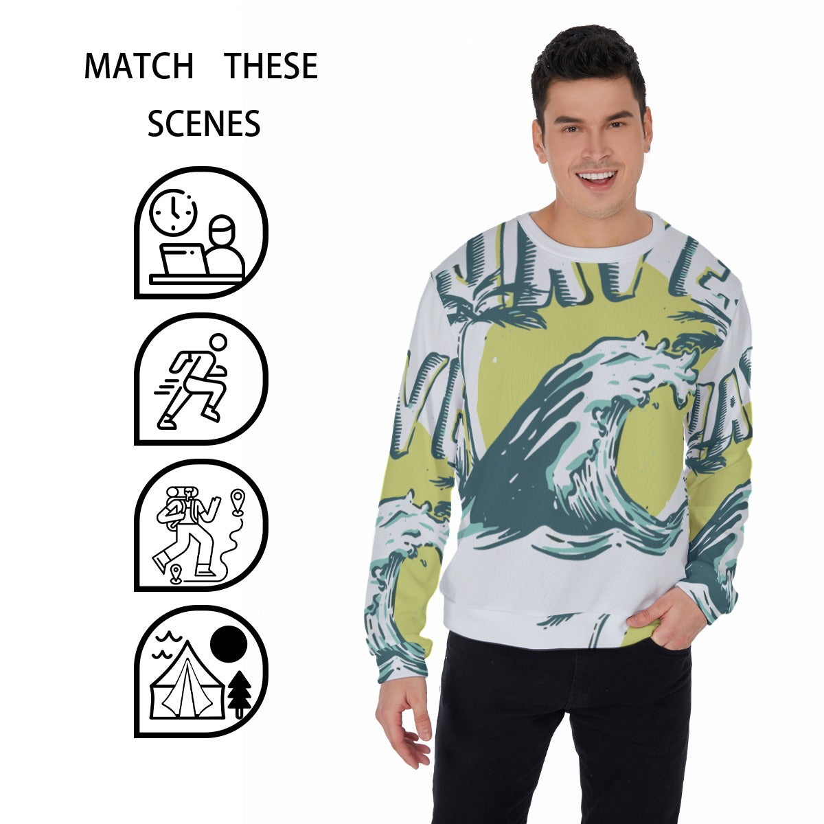 All-Over Print Men's Thicken Sweater